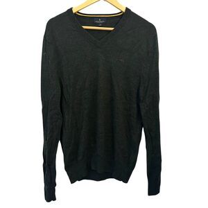 Brooks Brothers Green‎ 100% Extra Fine Merino Wool V-Neck Sweater Size M